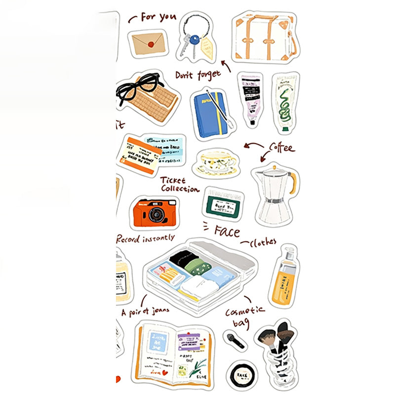 Travel Sketches Decorative Sticker Set