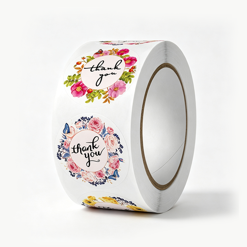 Positive Floral Seal Sticker Roll