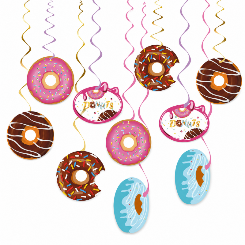 10 Themed Hanging Spiral Decoration Set