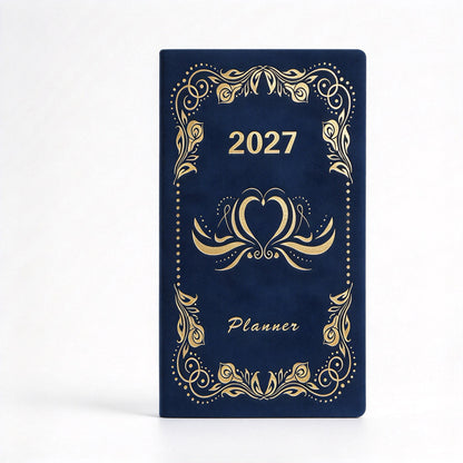 2027 Weekly Planner with Gold-Stamped Soft Leather Cover