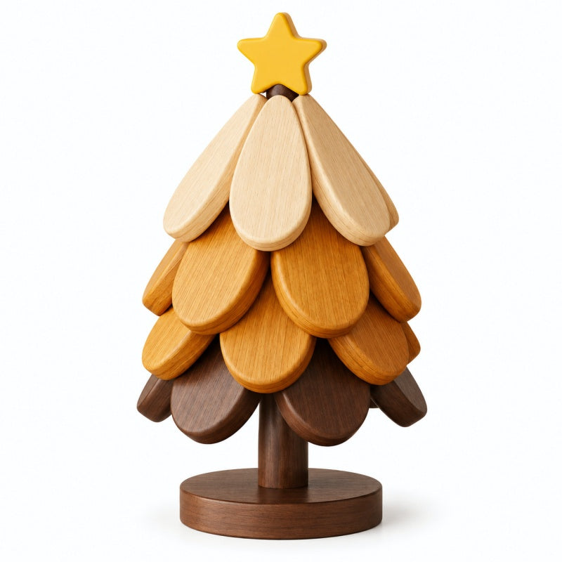 Large Christmas Tree Shaped Wooden Hot Pad Set