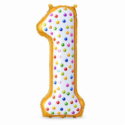 Donut Number Birthday Party Foil Balloon
