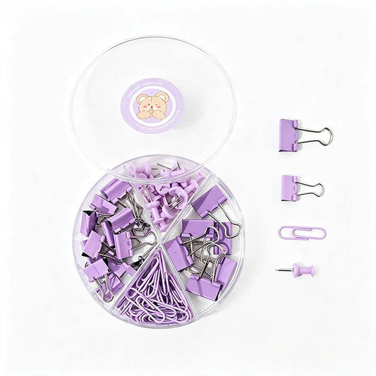 Macaron Desk Fastener Stationery Set