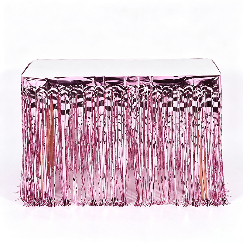 Metallic Foil Fringe Table Skirt