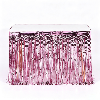 Metallic Foil Fringe Table Skirt