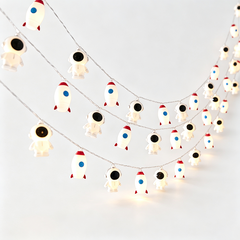 Rocket Astronaut Battery Operated String Lights