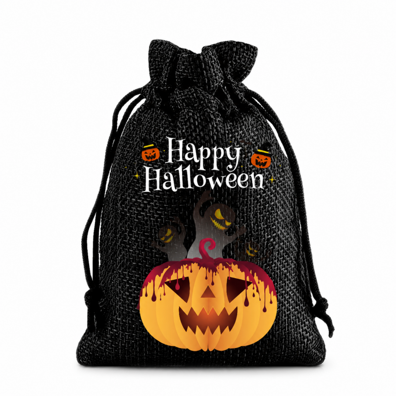 10 Black Series Halloween Candy Gift Packaging Drawstring Bags