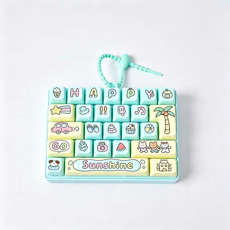 Happy 26 Key Keyboard Fidget Keychain