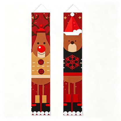 Christmas Porch Banner Door Decorations