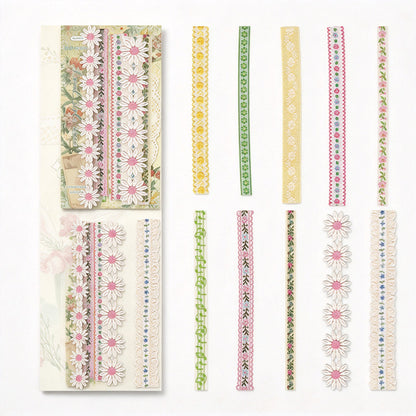 Long Border Stickers with Printed Crochet and Lace Look