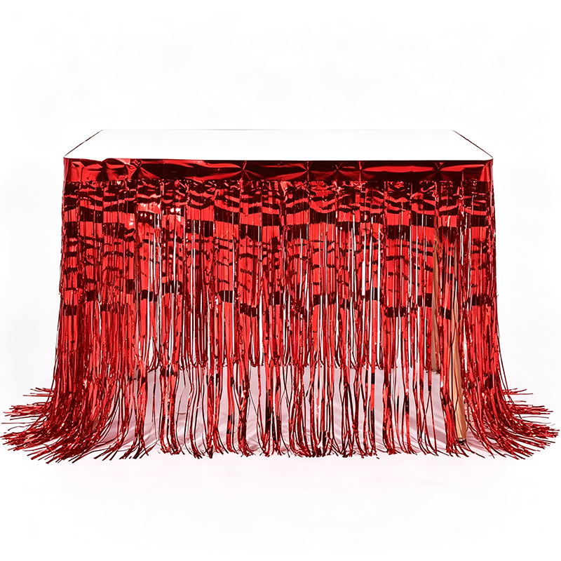 Metallic Foil Fringe Table Skirt