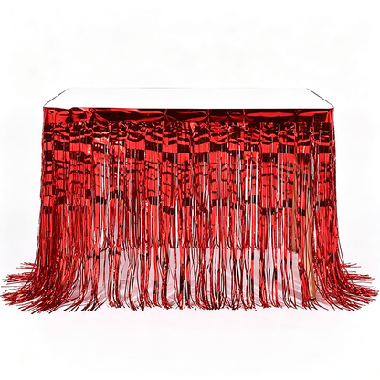 Metallic Foil Fringe Table Skirt