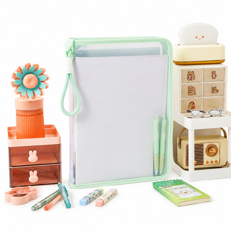 Pastel Transparent File Organizer Bag