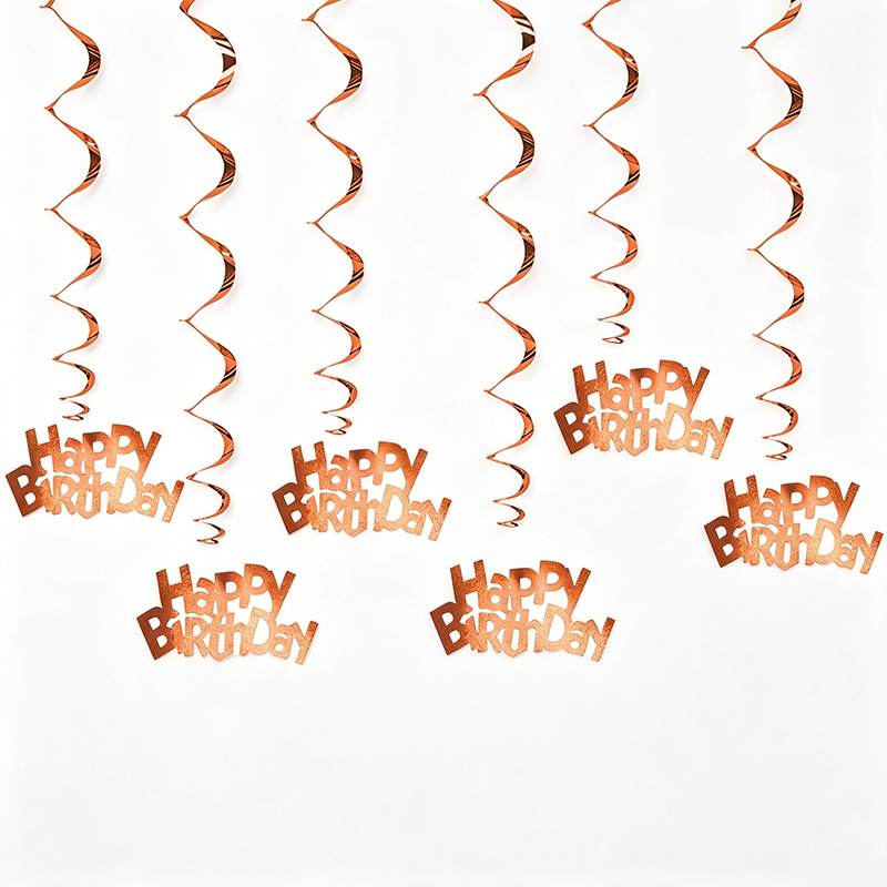 Happy Birthday Hanging Spiral Decorations Set