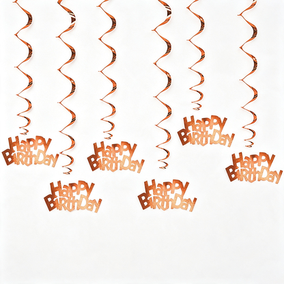 Happy Birthday Hanging Spiral Decorations Set