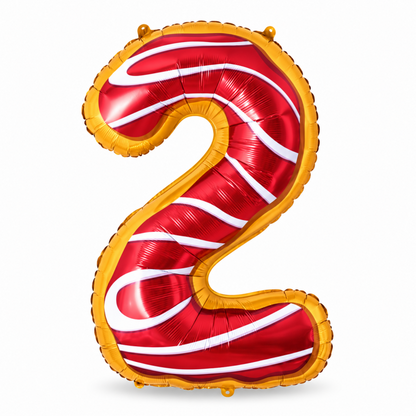 Donut Number Birthday Party Foil Balloon