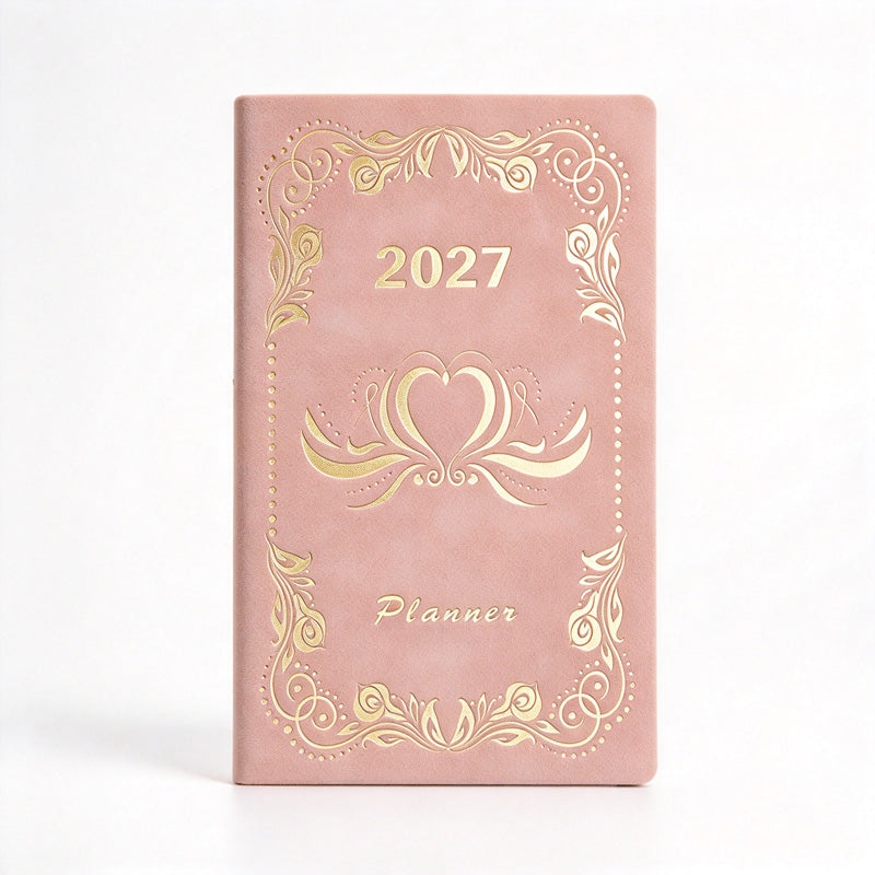 2027 Weekly Planner with Gold-Stamped Soft Leather Cover