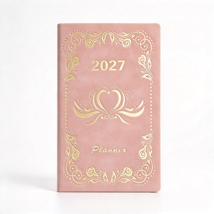 2027 Weekly Planner with Gold-Stamped Soft Leather Cover
