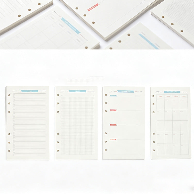 A6 Personal 6 Ring Planner Paper Inserts