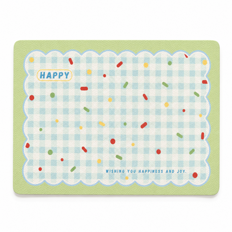 Cream Gingham Waterproof Placemat