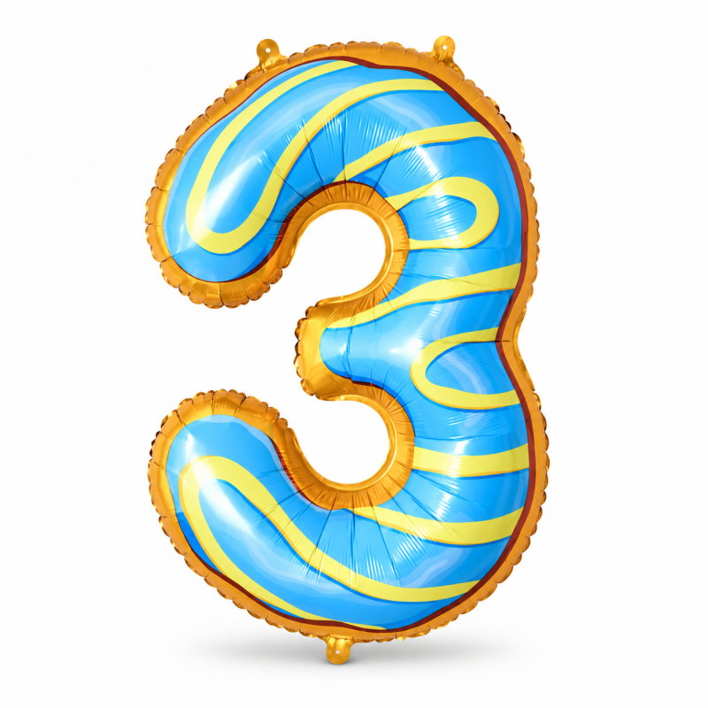 Donut Number Birthday Party Foil Balloon