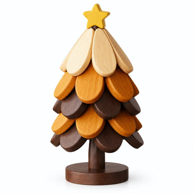 Large Christmas Tree Shaped Wooden Hot Pad Set