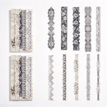 Long Border Stickers with Printed Crochet and Lace Look