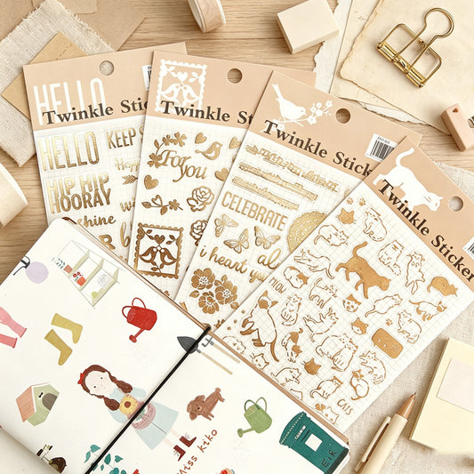 Vintage Gold Foil Sticker Sticker Sheet