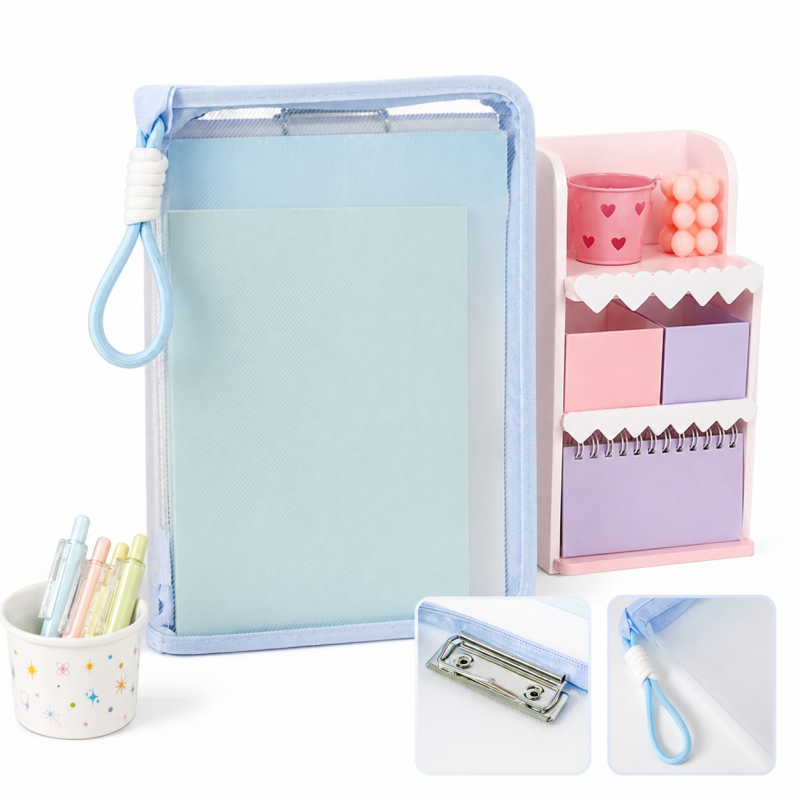 Pastel Transparent File Organizer Bag