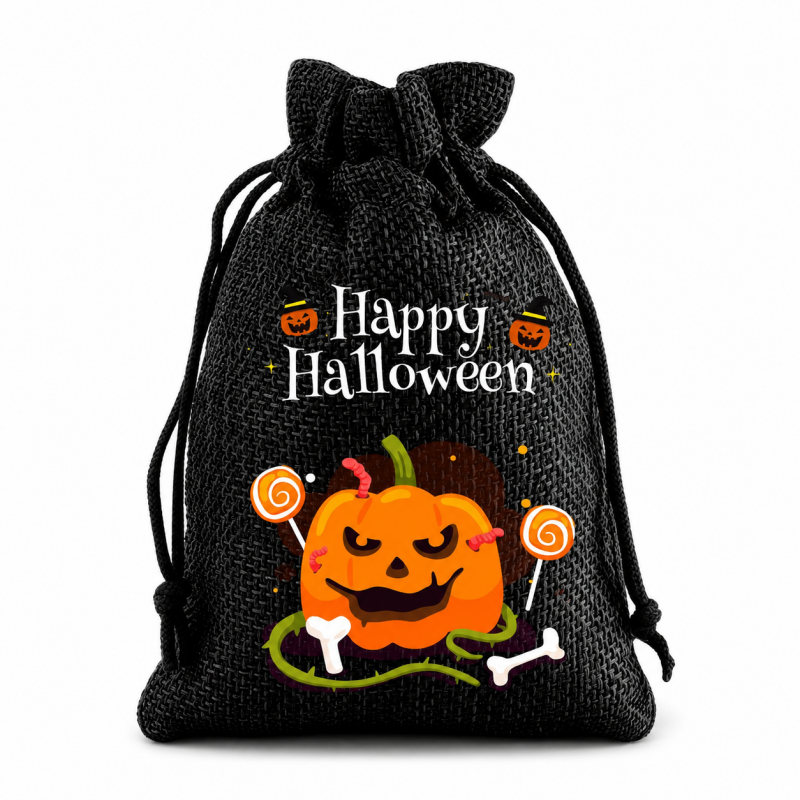 10 Black Series Halloween Candy Gift Packaging Drawstring Bags