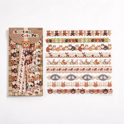 Long Border Stickers with Printed Crochet and Lace Look
