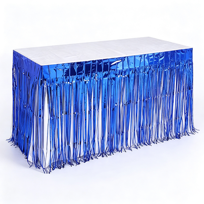 Metallic Foil Fringe Table Skirt