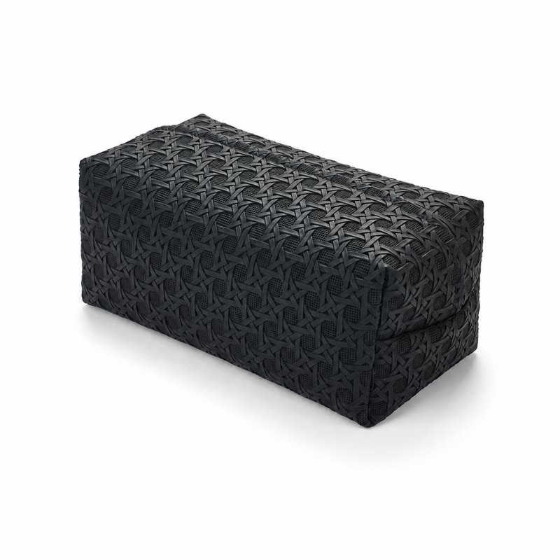 Pleated Leather Look Tissue Holder