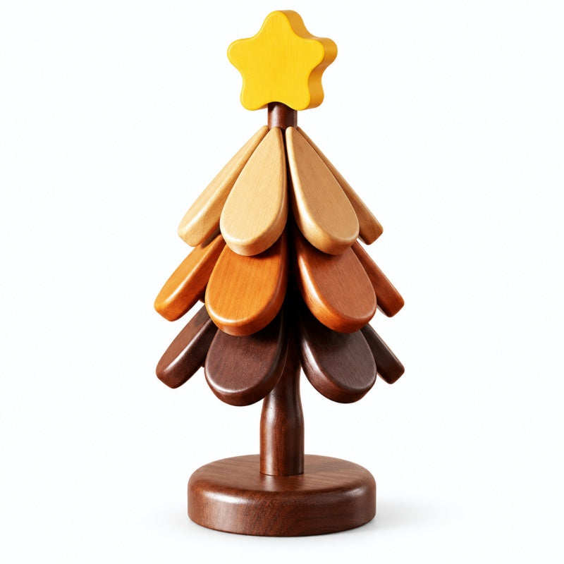 Extra Thick Christmas Tree Shaped Wooden Hot Pad Set