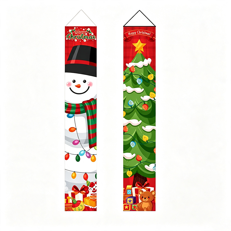Christmas Porch Banner Door Decorations