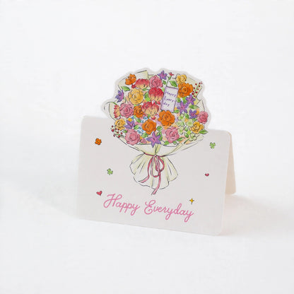10 Flower Bouquet Stand-Up Greeting Card