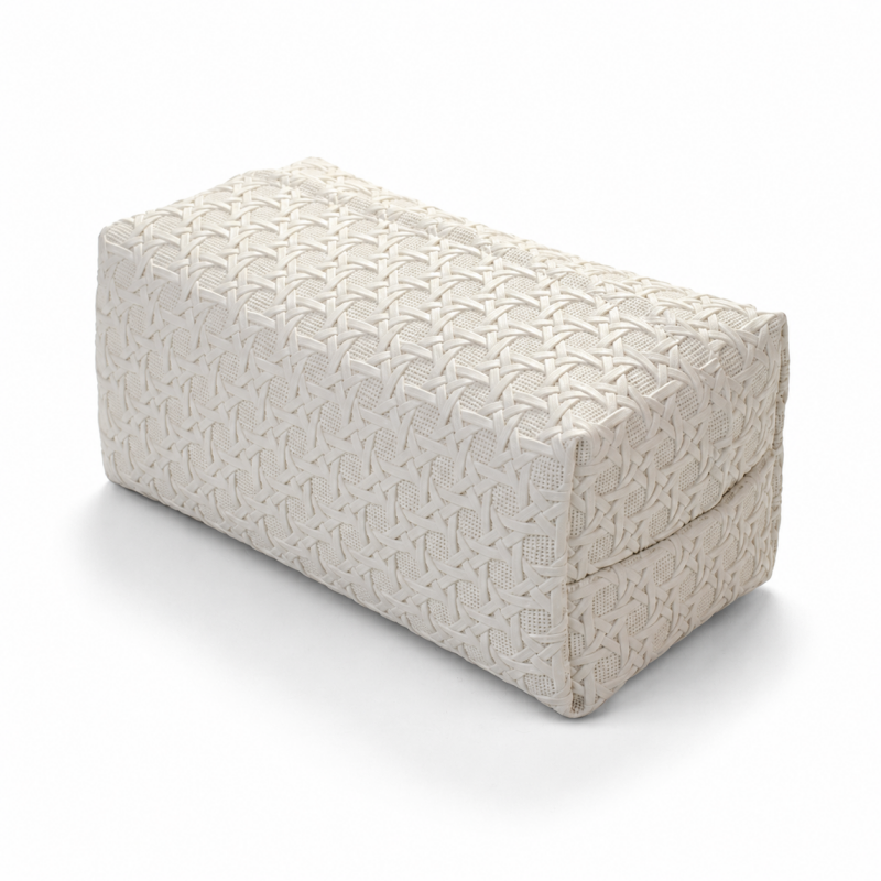 Pleated Leather Look Tissue Holder