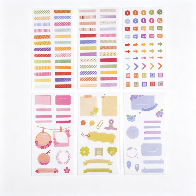 6PCS Washi Sticker Set