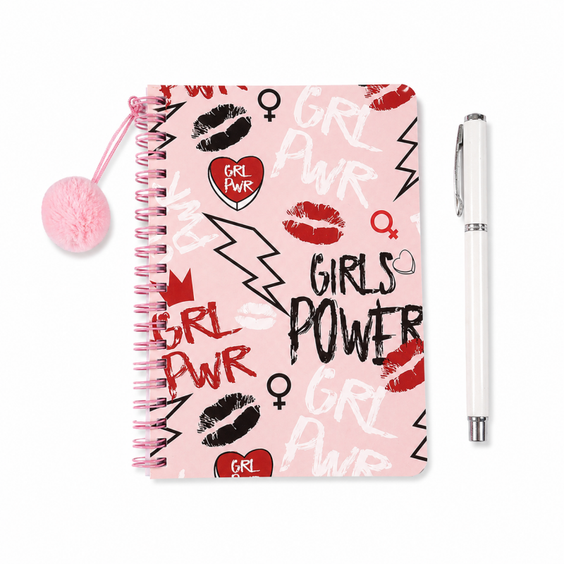 Floral Pom Pom Spiral Notebook