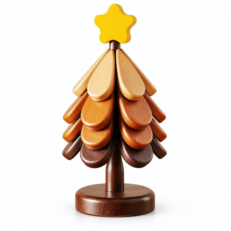 Extra Thick Christmas Tree Shaped Wooden Hot Pad Set