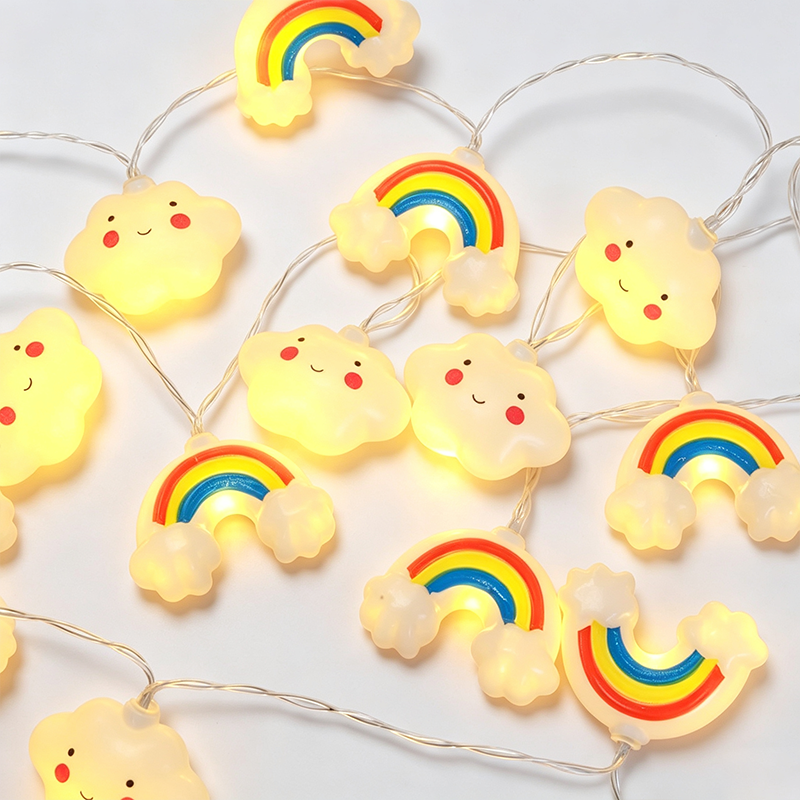 Rainbow Cloud Battery Operated String Lights