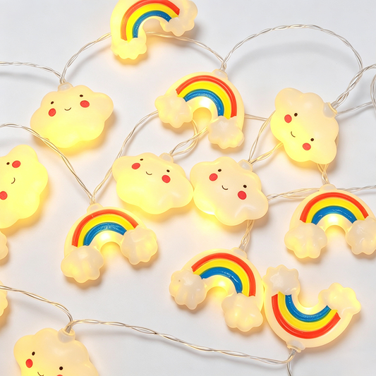 Rainbow Cloud Battery Operated String Lights