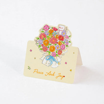 10 Flower Bouquet Stand-Up Greeting Card