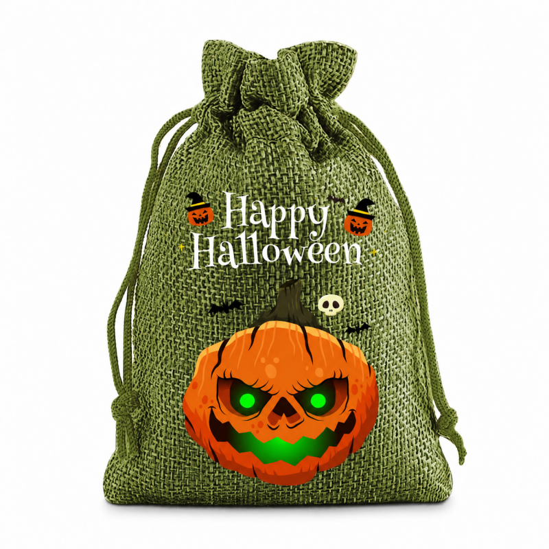 5 Green Series Halloween Candy Gift Packaging Drawstring Bags