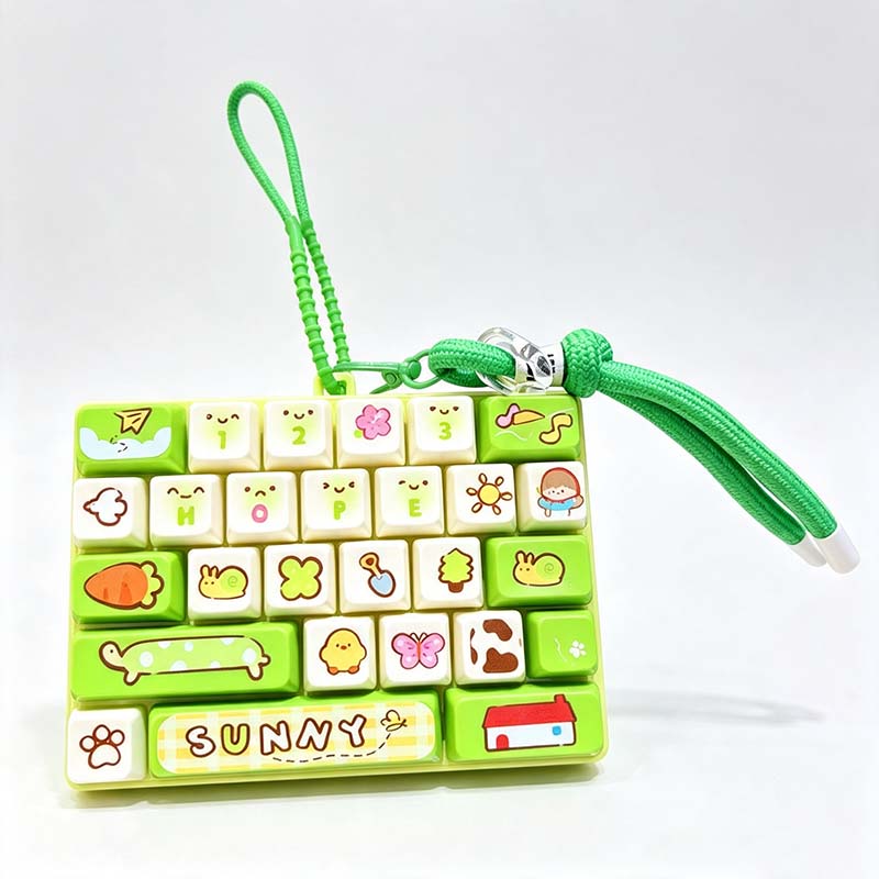 Happy 26 Key Keyboard Fidget Keychain