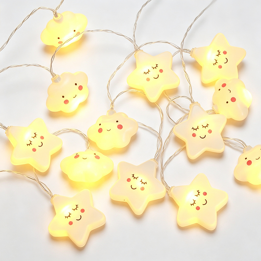 White Star Cloud Battery Operated String Lights