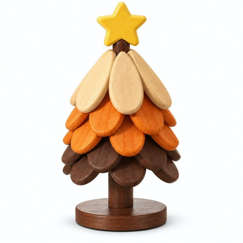 Extra Thick Christmas Tree Shaped Wooden Hot Pad Set