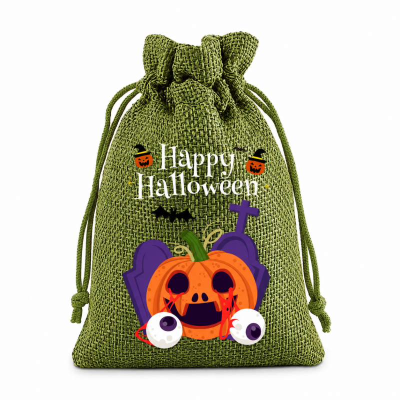 5 Green Series Halloween Candy Gift Packaging Drawstring Bags