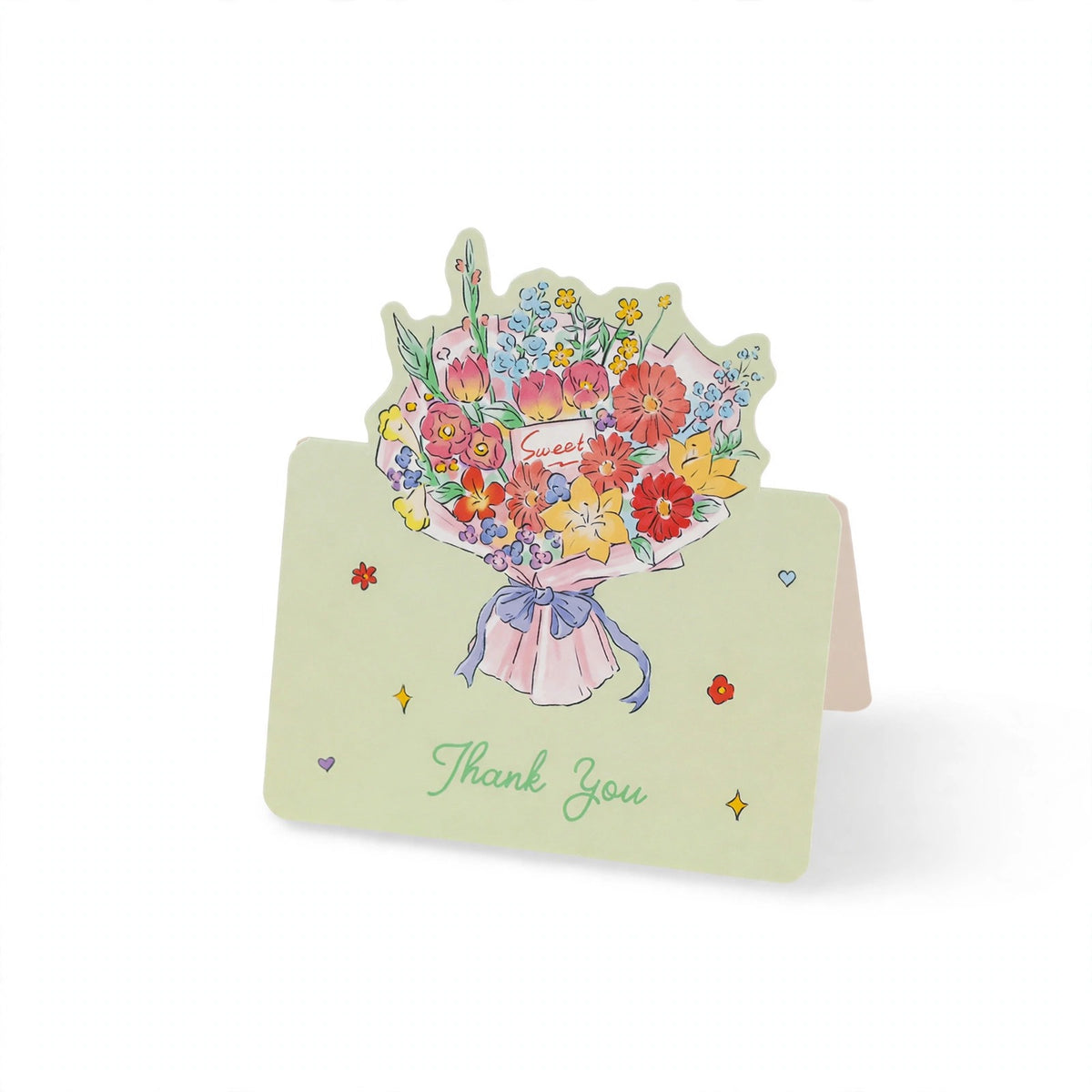 10 Flower Bouquet Stand-Up Greeting Card