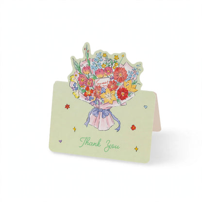 10 Flower Bouquet Stand-Up Greeting Card